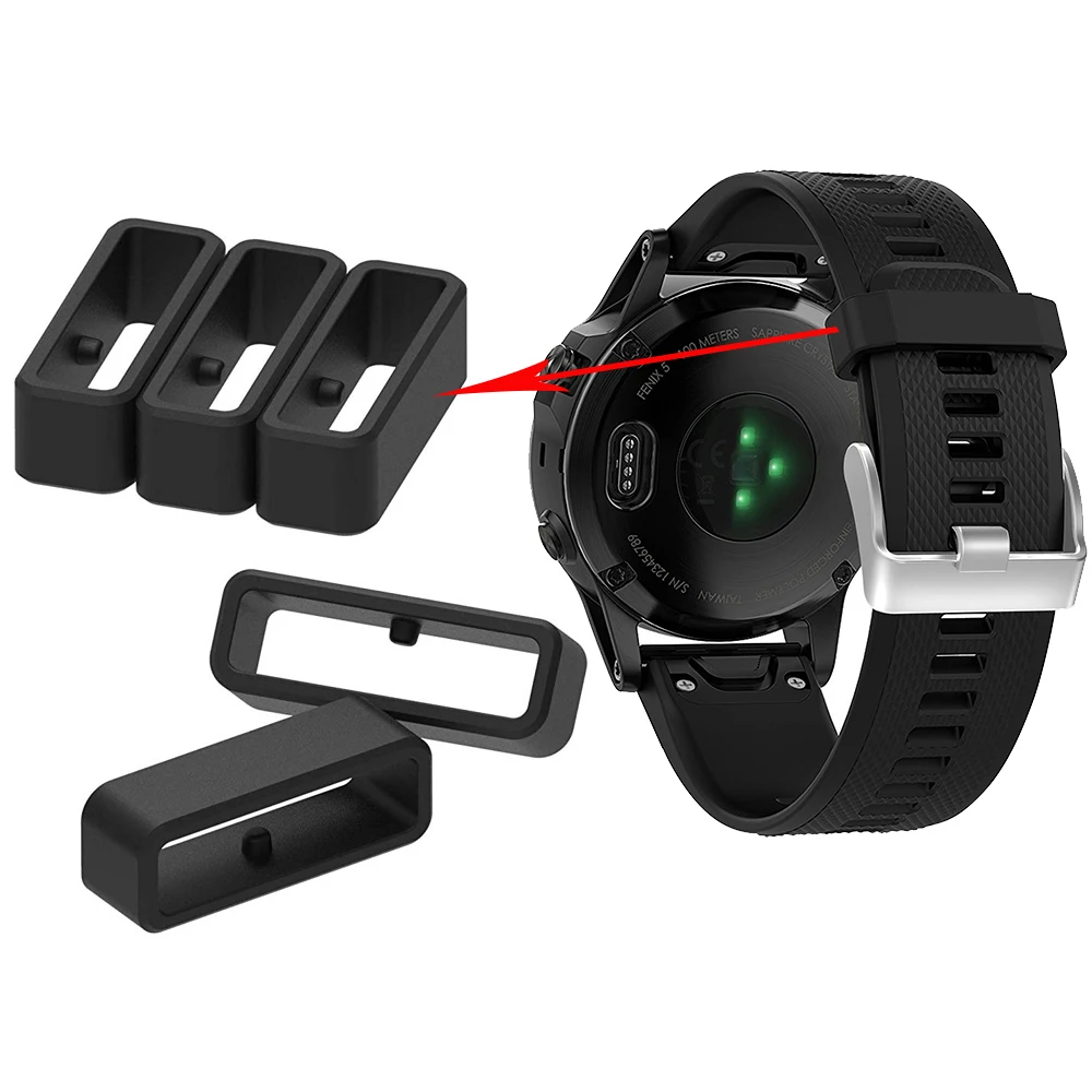 Garmin Fenix ??7S 7X 7 6S 6X 6 Pro 5X 5S 5 Plus 3HR 고무 리테이너 링 용 실리콘 시계 스트랩 밴드 키퍼 루프 보안 홀더