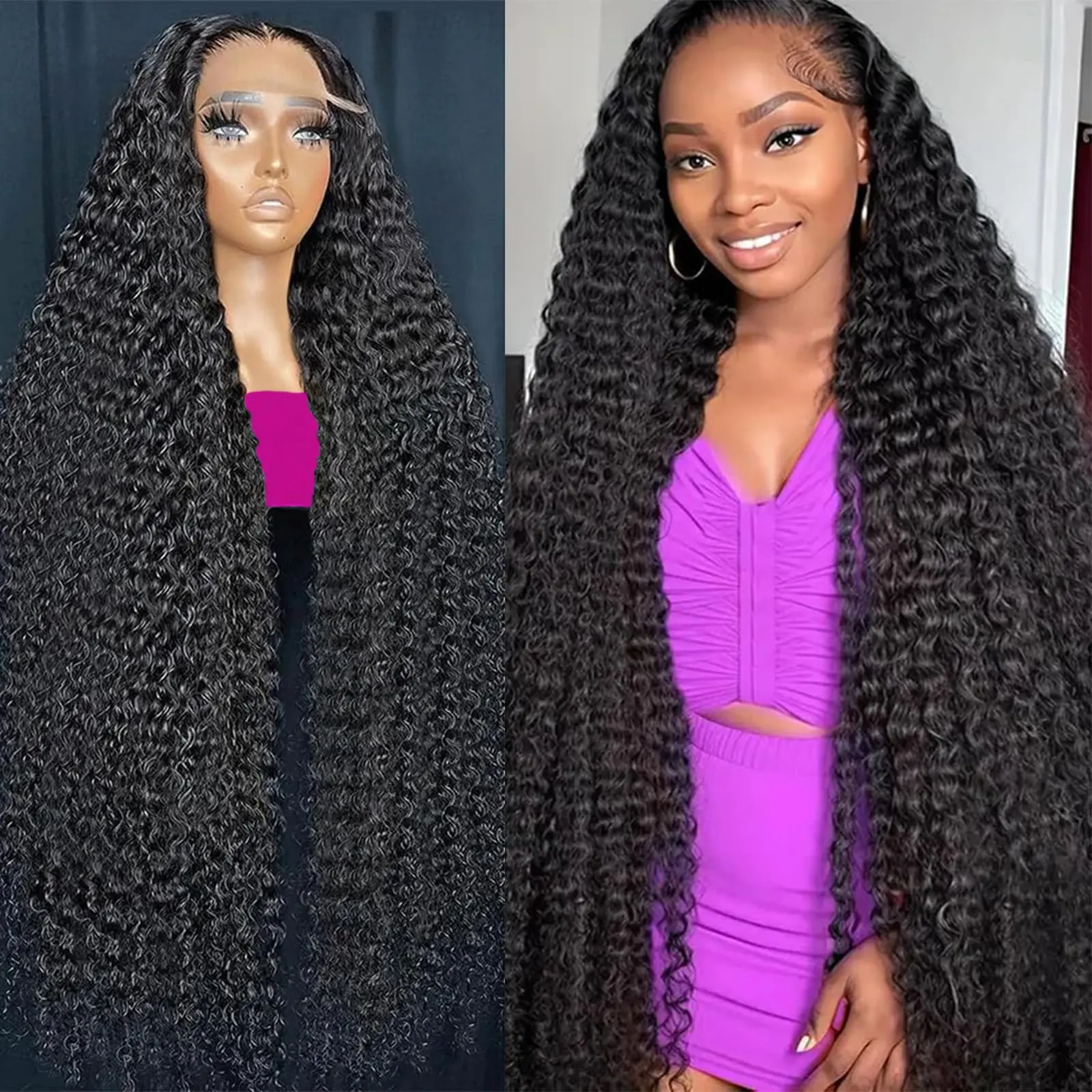 250 Density Loose Deep Wave 13x6 Lace Front Human Hair Wigs Brazilian 30 40 Inches Curly Water Wave HD 13x4 Lace Frontal Wig 1
