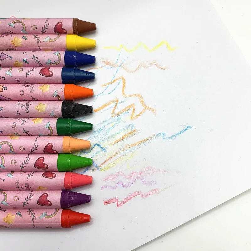 Unicorn Crayon Set 12 Color Boxed Drawing Painting Multicolor Crayons Pen Art School Supplies Hand-patinted Child Graffiti Tools colored crayons children painting supplies