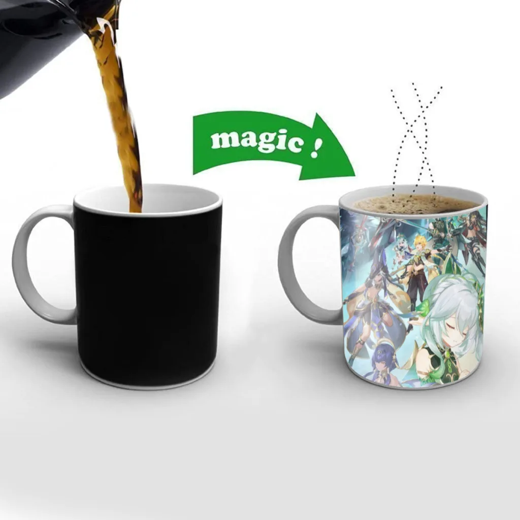 

The Hottest Games Genshin Impact Launch Heat Sensitive Color Changing Mug 11OZ Ceramic Cup Magic Cup Heat Changing Coffee Mug