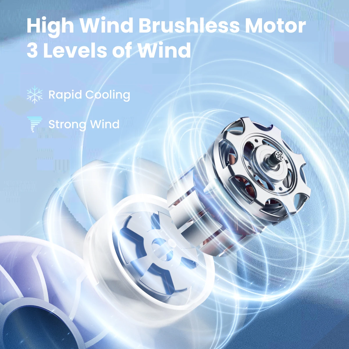Portable Mini Fan, Handheld Fan with LED Display & Flashlight, 3 Speeds 2000mAh USB Rechargeable Battery Fan 5