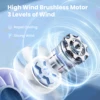 Portable Mini Fan, Handheld Fan with LED Display & Flashlight, 3 Speeds 2000mAh USB Rechargeable Battery Fan 5