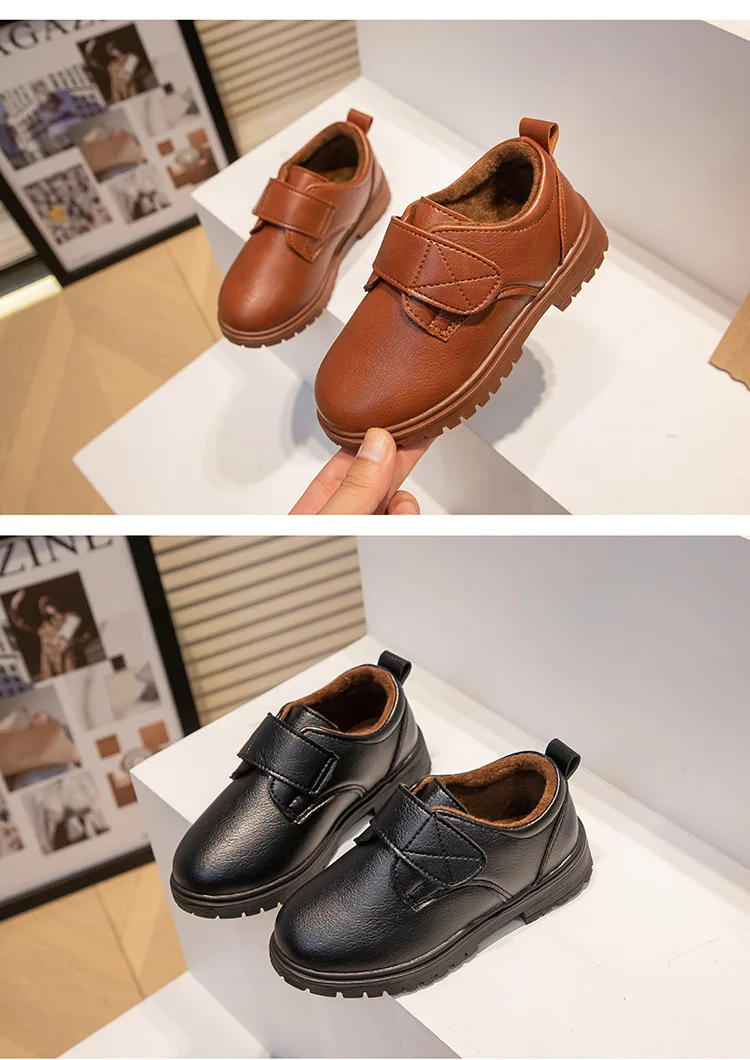 Kinder-Lederschuh, vier Jahreszeiten, braun, schwarz, Schuhe für Jungen, modisch, lässig, Kinder-Schuluniform-Schuhe, britischer Stil, vielseitig – Detail 15
