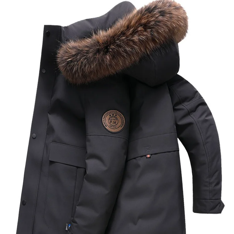 

Down Jacket Men Clothes Mid-length 2024 Autumn Winter New Goose Coat Parkas Hooded Thicken s Puffer Zm