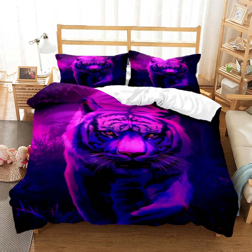 

Tiger Pattern Digital Print Polyester Bedding Sets Child Kids Covers Boys Duvet Cover Set For Teens Bedding Set