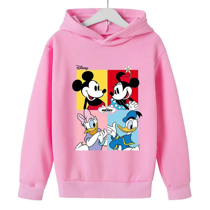 thumbnail image 1 of Sudadera con capucha con estampado de Mickey Mouse y el pato Donald para niños, ropa para niñas y niños, jersey de moda para exteriores para niños, 1 of 5