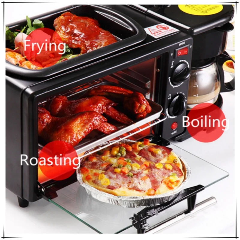 Portable Electric 3-in-1 breakfast machine Multi-functional coffee electric oven toaster 6