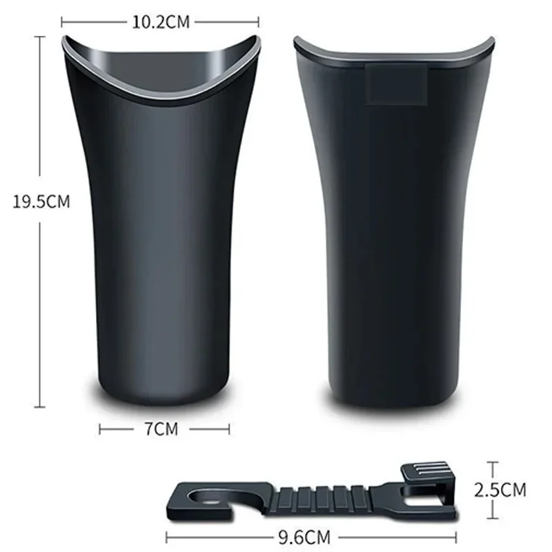 Multifunctional Car Umbrella Storage Bucket Plastic Holder with Hook for Gathering Bottle Shelves Car Trash Can