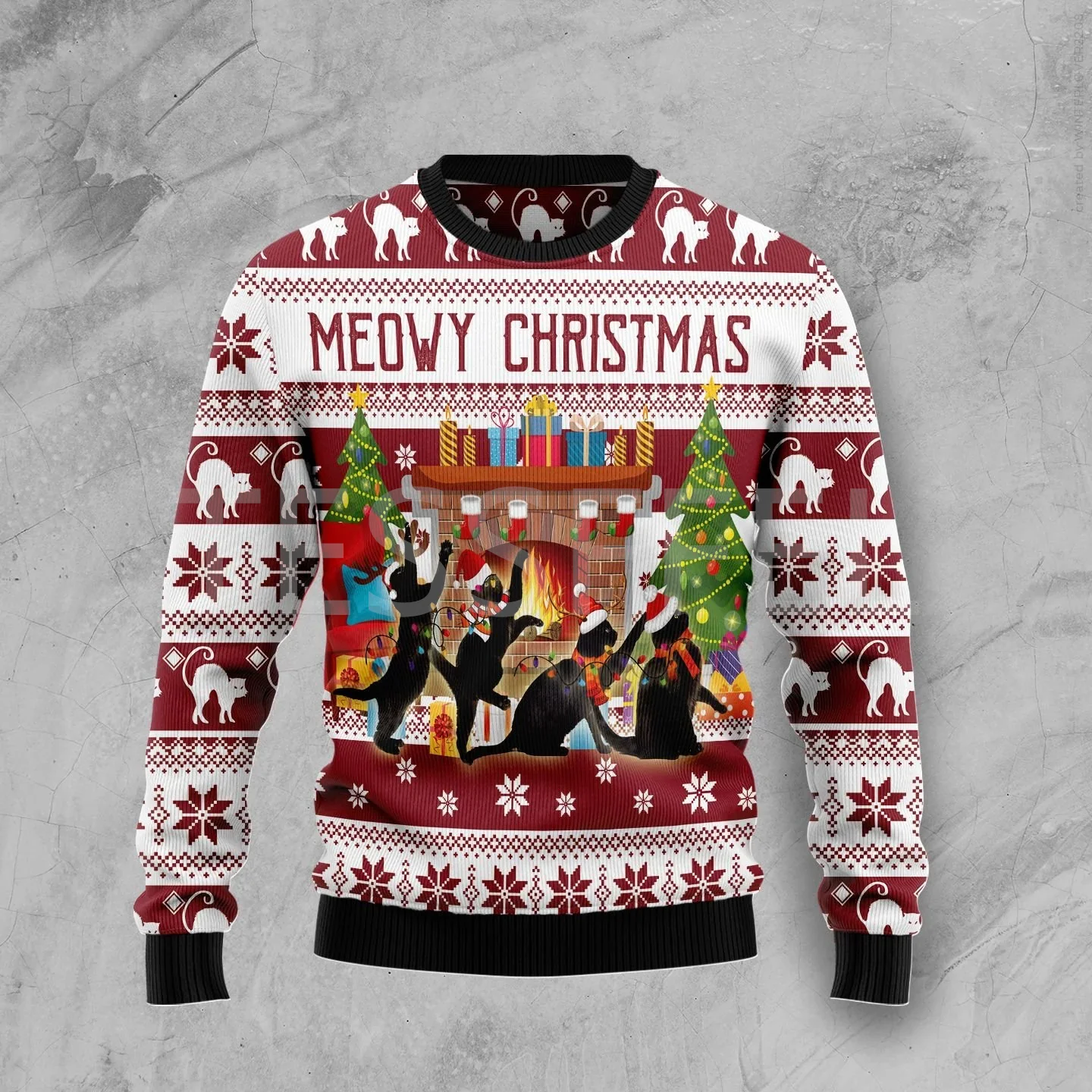 thumbnail image 1 of Suéter feo de Navidad para cosplay, dibujo de perro, gato, Papá Noel, tatuaje de manga larga, impresión 3D, otoño e invierno, jersey informal Harajuku 20, 1 of 5