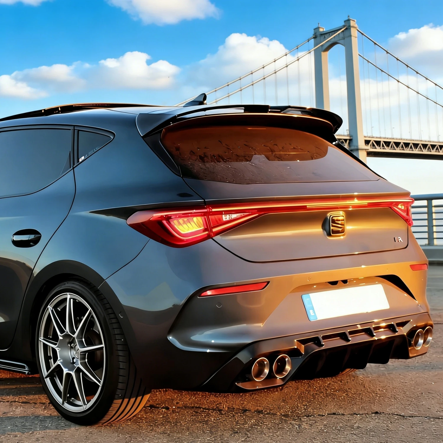 Spoiler Posteriore Nero Lucido Stile Oettinger per Seat Leon FR Mk4/Cupra Leon MK1 Hatchback 2020-2026, Accessori Tuning - immagine 2