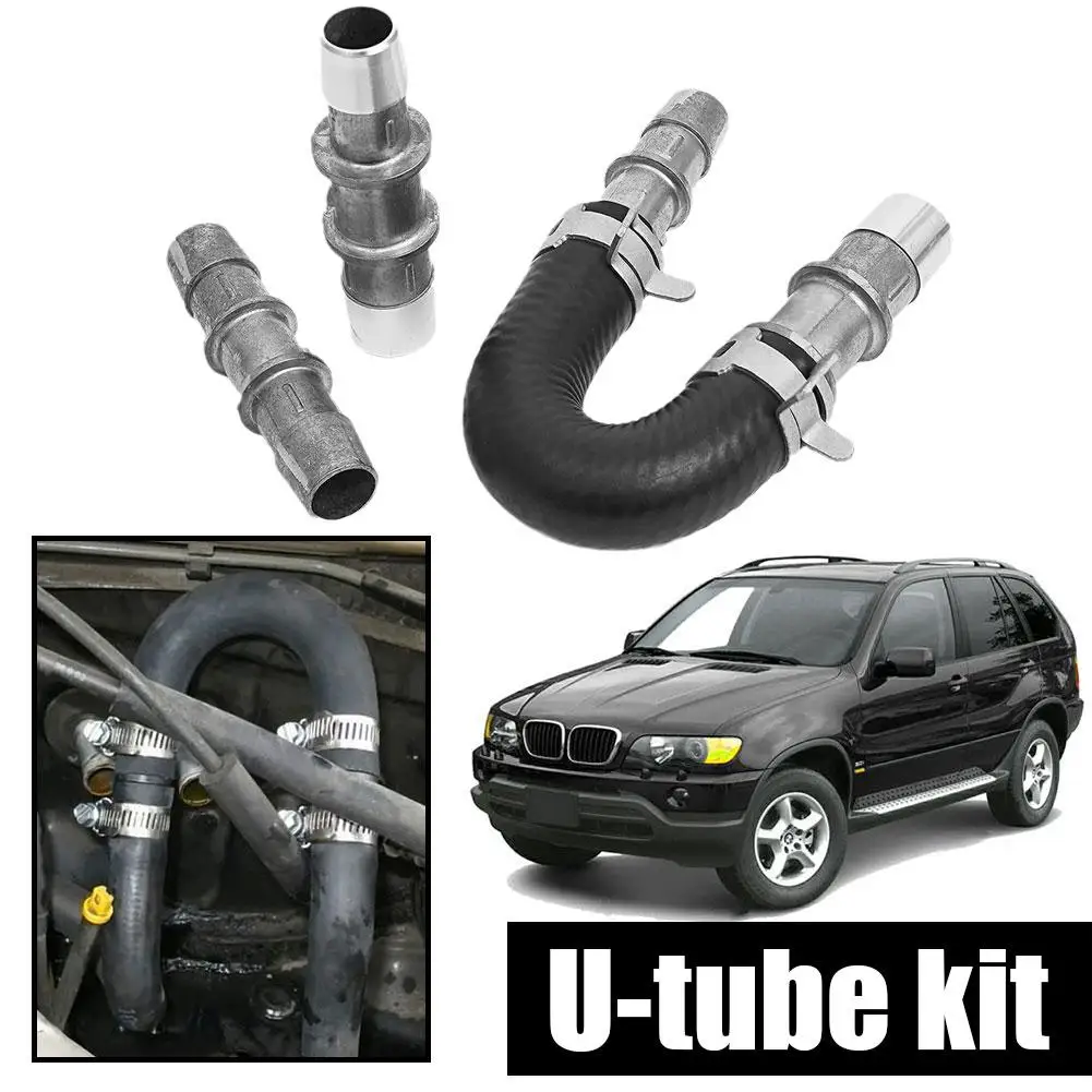 Upgrade Aluminum Engine Heater Core Bypass Hose Kit Fittings Automotive with Accessories Fit Alloy Hose U-Tube 626- I9B2