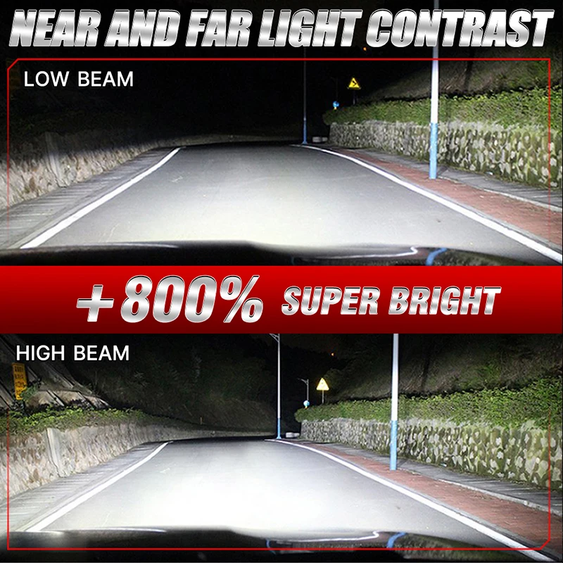 자동차 램프 안개등, H7 H11 H4 LED 헤드라이트, K5C Canbus LED, H1 HB3 9005 6000K H8 HB4 9006 H9 9012 HIR2 9054, 24pc CSP 터보, 2PCs
