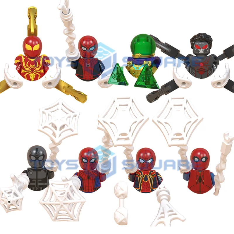 

The Spider Mysterio Peter Man Parker Model Blocks MOC Bricks Set Gifts Toys For Children WM6071