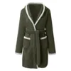 Robe d'hiver décontractée en peluche pour femmes, couleur unie assortie, Double poche, chemise de nuit à bretelles, peignoir pelucheux, manteaux, vêtements de maison pour dames