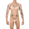 Sexy Bikini Men Gay Underwear Lace Transparent Sissy Bra Briefs Set 4