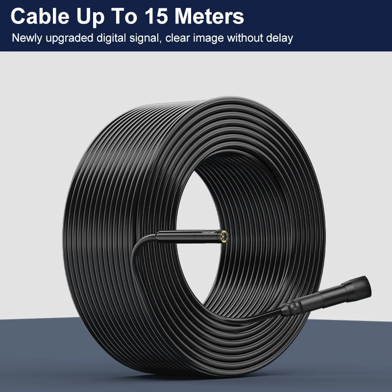 Cámara endoscópica IPS de 4,5 pulgadas HD1080P Cable rígido reemplazable de 15m cámara de enfoque automático de 5.0MP inspección impermeable boroscopio de alcantarillado de coche S7679fa6d02ac429c8d0e1475cc80471dB