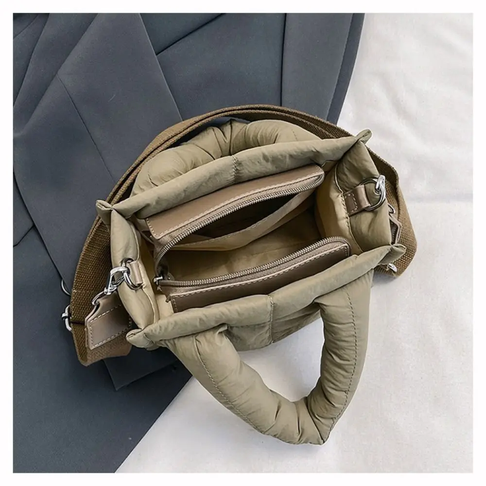 Vielseitige, leichte Puffer-Einkaufstasche, große Kapazität, lässige, gesteppte Umhängetasche, Daunen-Baumwolltasche für Damen – Detail 14