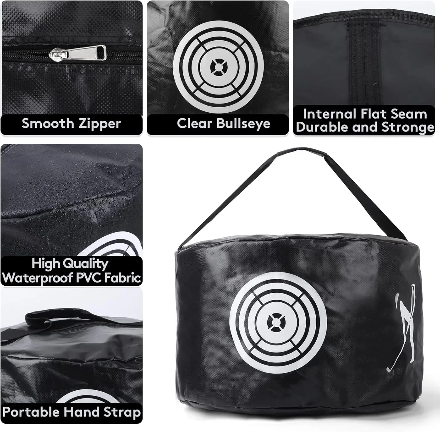 Golf Impact Power Smash Bag Hitting Bags Swing Training Aid impact Trainer bag Golfs swing Practice smash Hit Strike bags, Black 2
