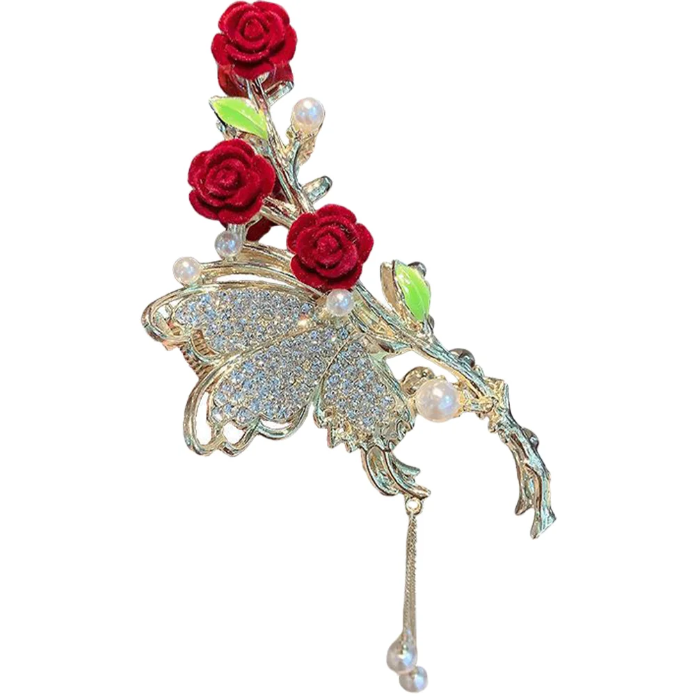 

Hairpin Rose Clip Claw Clips Women Metal Back Jaw for Clamp Holder Thick Flower Barrettes