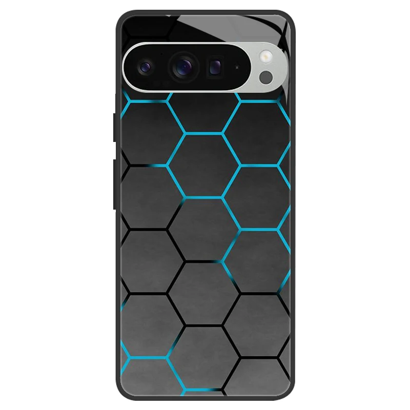 Silicone Bumper Hard Shell Phone Case with Tempered Glass Back Cover