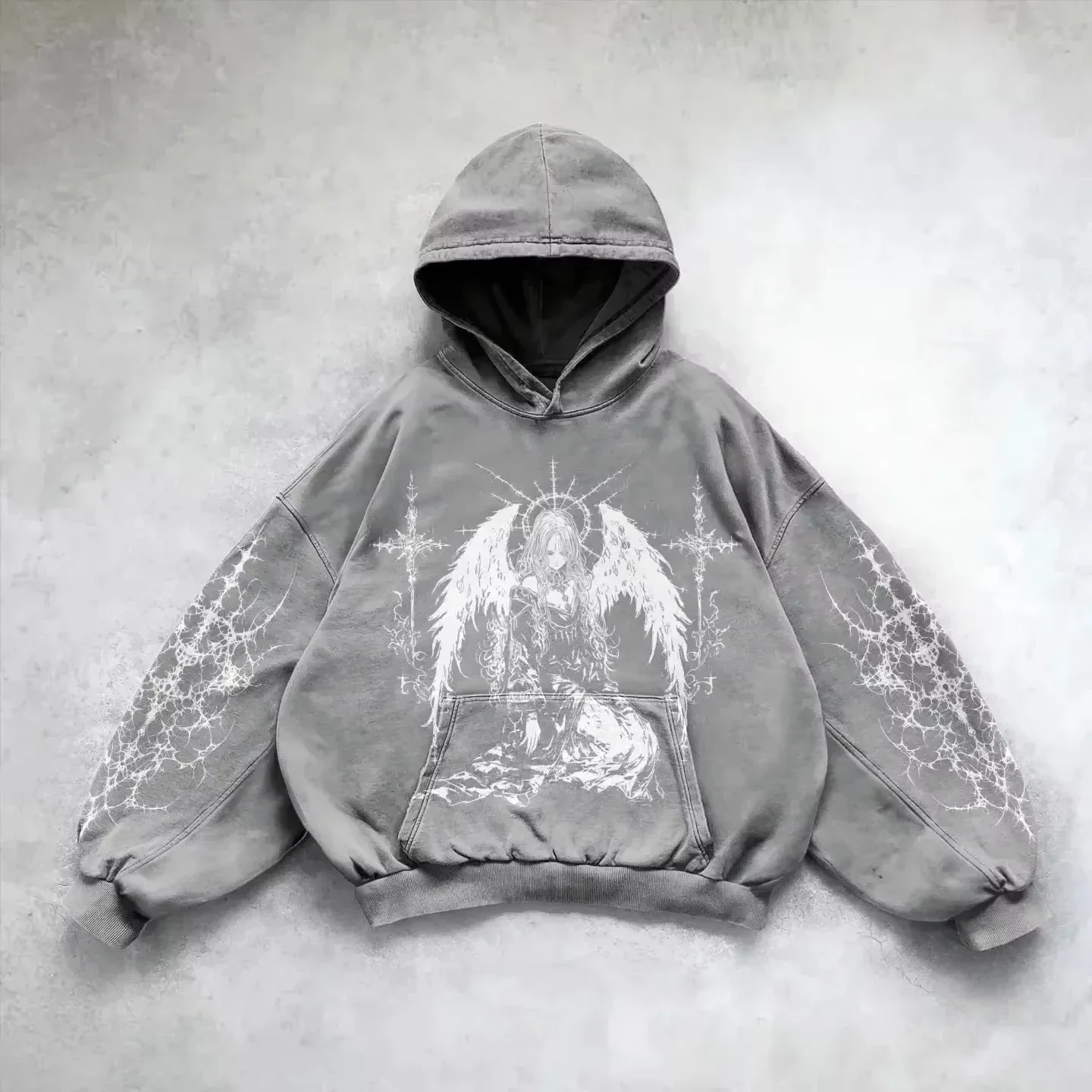 AMIRI - Felpa nera con cappuccio ANGEL con applicazioni AMJYHD1018 acquista online su