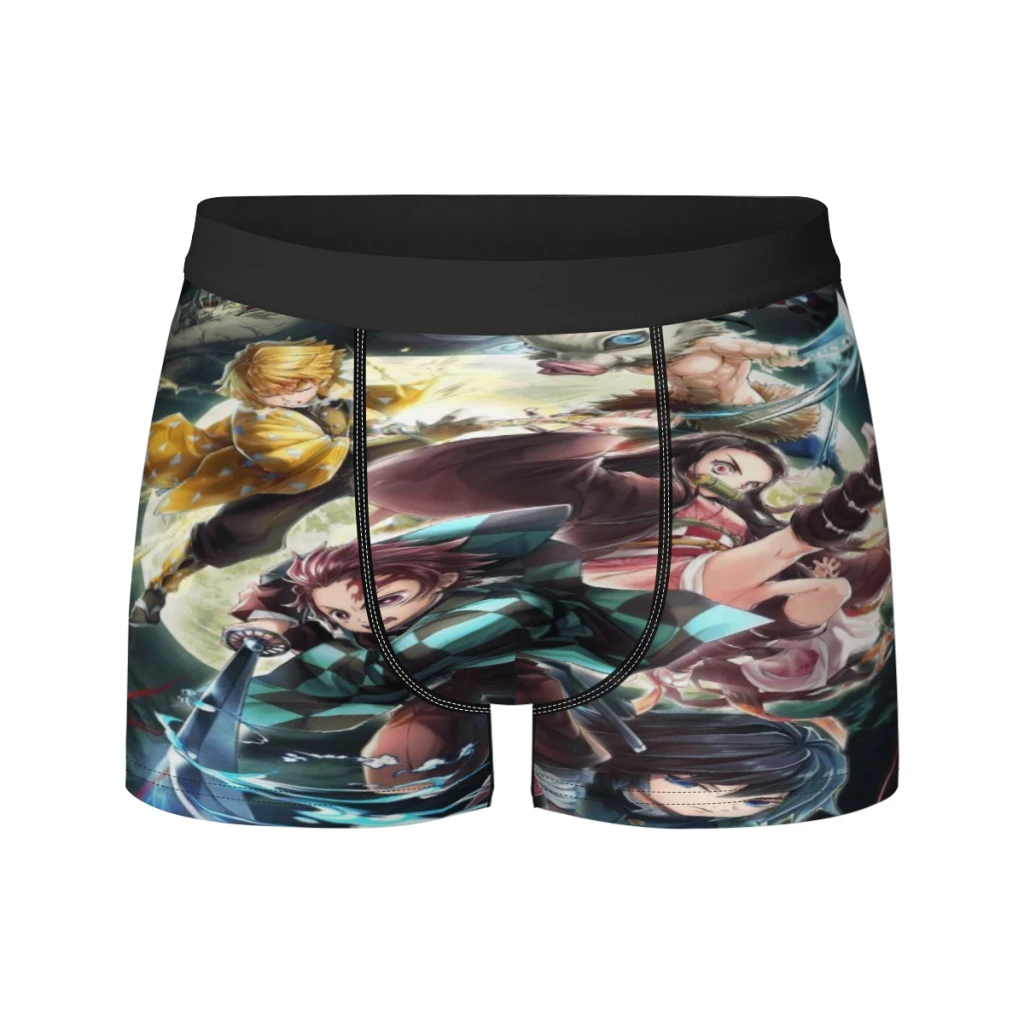 thumbnail image 1 of Ropa interior para hombre de seda de leche con diseño gráfico de Demon Slayer, bóxer para hombre, calzoncillos para hombre, calzoncillos tipo bóxer cortos, 1 of 5