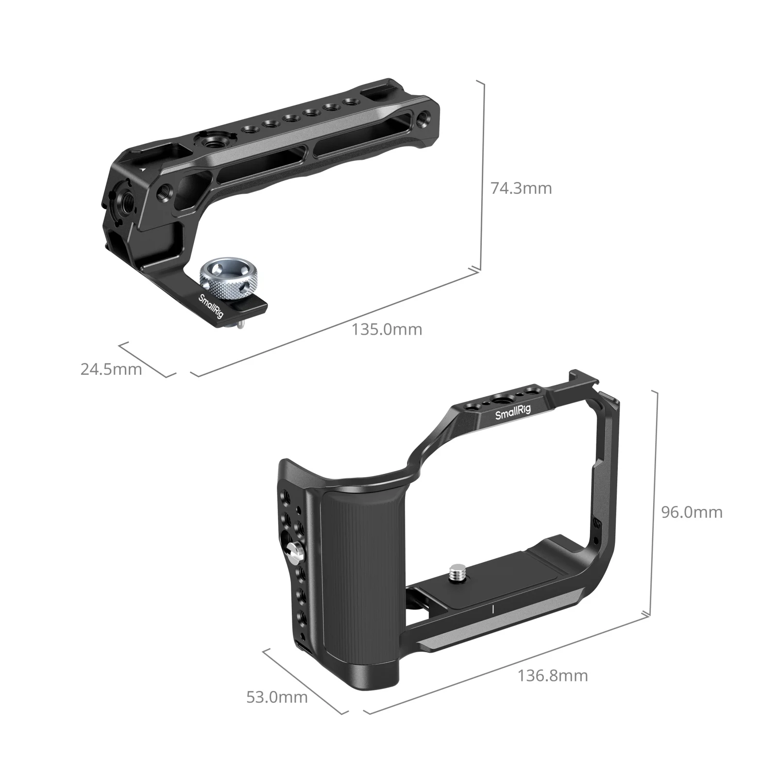 R50 V Cage Kit for Canon EOS R50 V Black with Silicone Handle Cable Clamp Built-