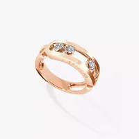 Brillant Large 3 Diamants Move Rings Messica Femmes Bijoux De Luxe Marque Vintage Style Party 2