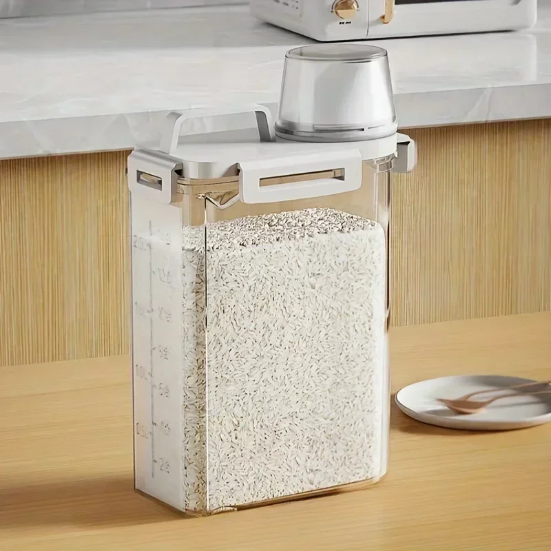 Clear Plastic Storage Jar for Kitchen Grains and Dry Foods