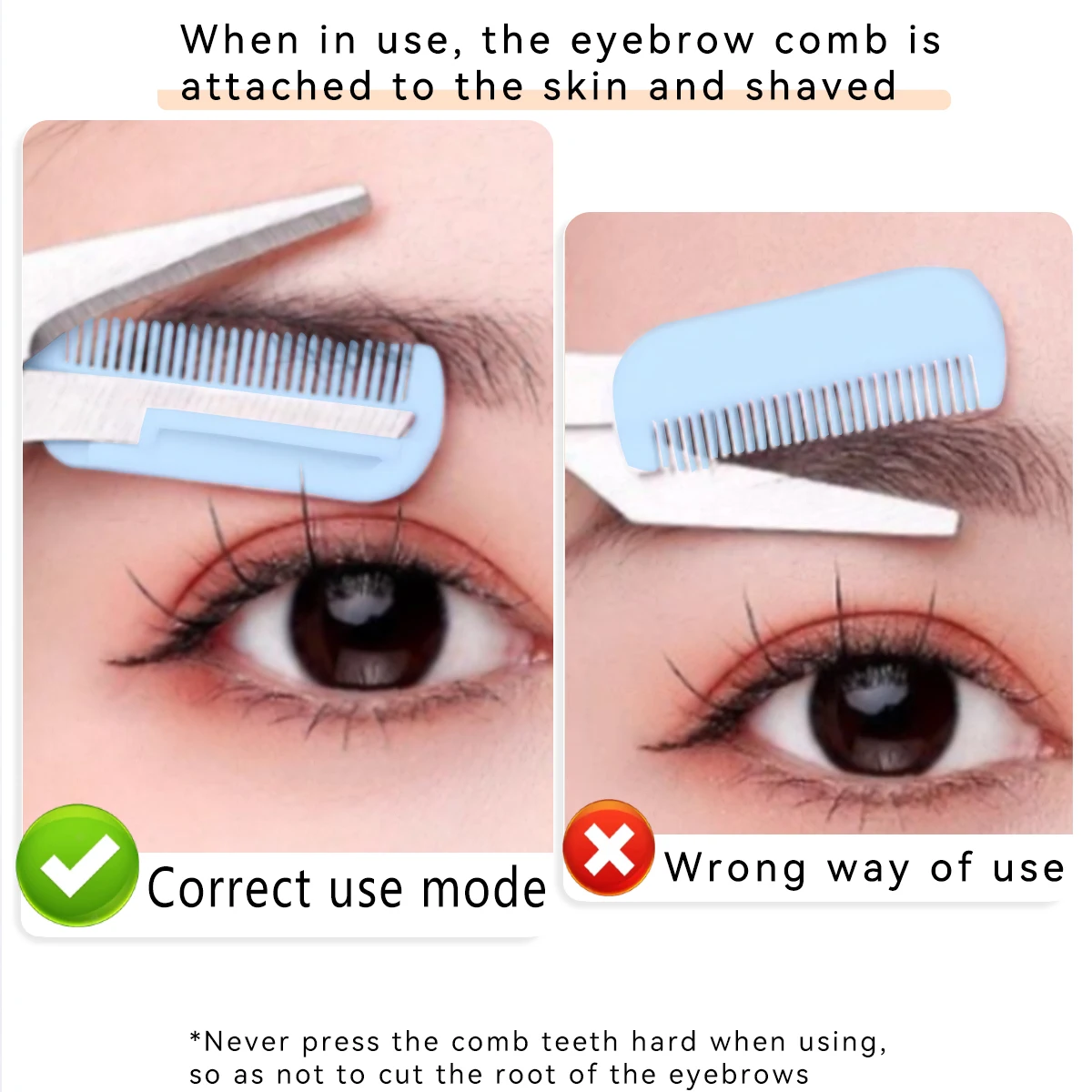 1PC eyebrow trimmer, professional eyebrow trimmer with comb eyebrow scissors, suitable for men and women, Christmas gift.
