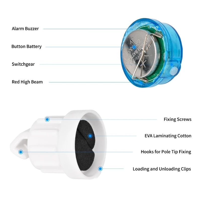 X7AC Fishing Bites Alarm Lamp Night Fishing Rod Tip Strikes Sensors Alert Light Electronic Bites Rod Lamp
