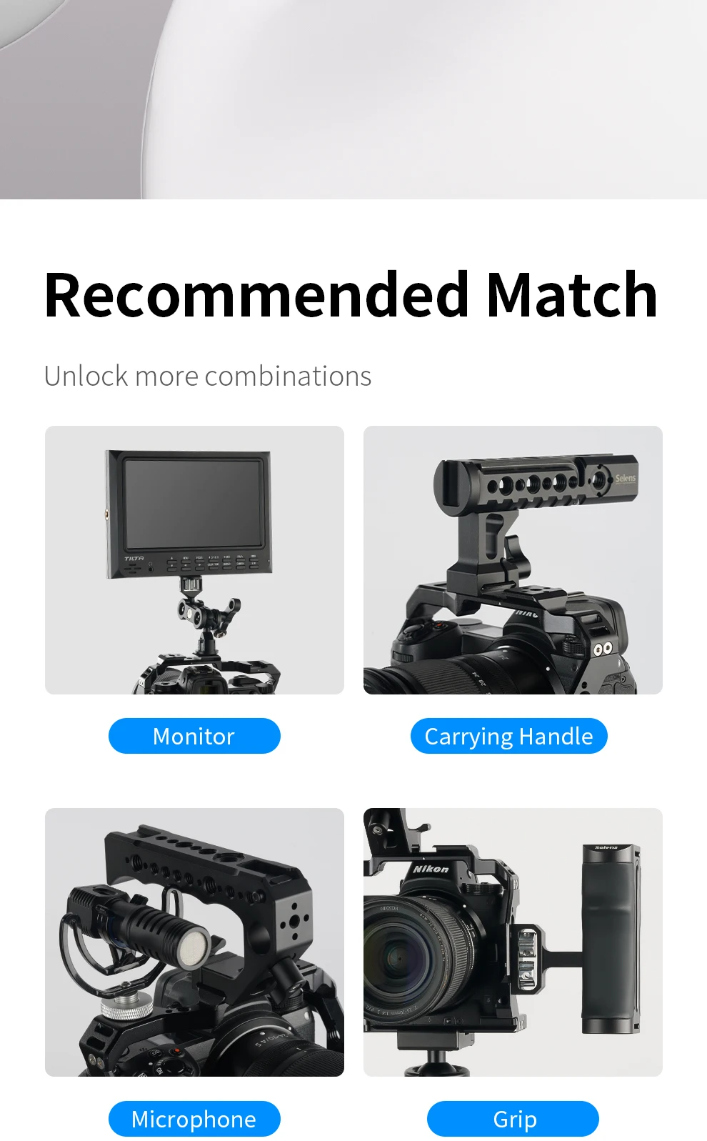 Camera Cage with Multiple Expansion Holes for Universal DSLR Nikon Z5/Z6/Z7/Z6 I