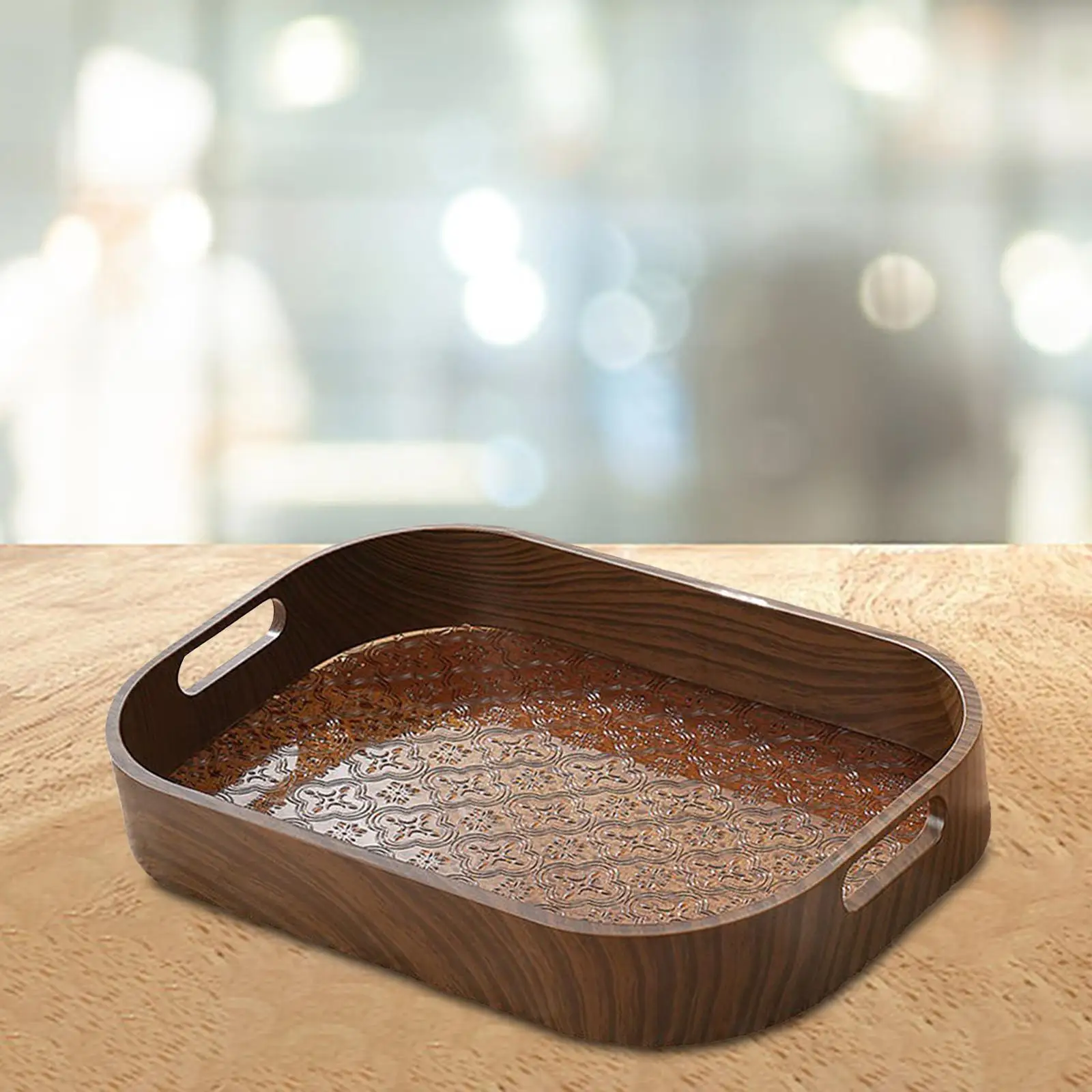 Multifunctional Serving Tray Breakfast Tray Countertop Decorative Tray for Dining Table Kitchen Pantry Table Centerpiece Cabinet