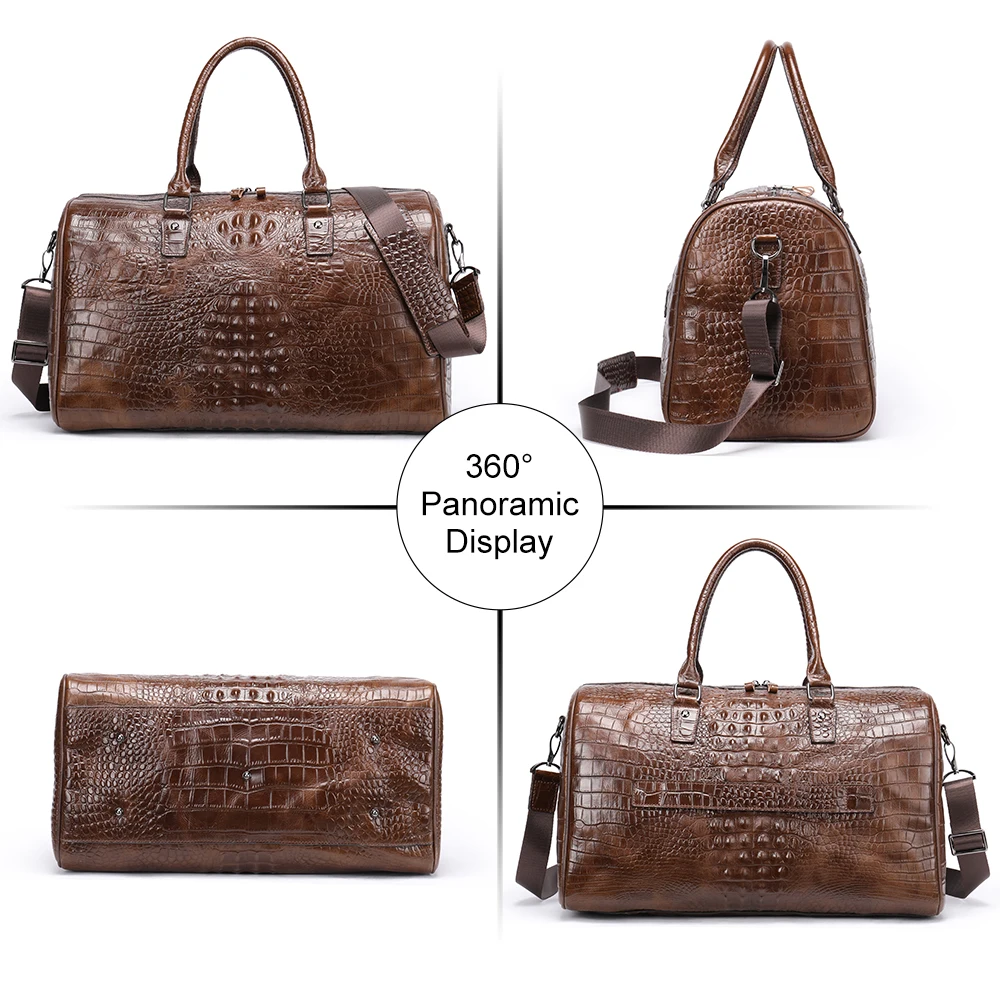 WESTAL Croco Designer Travelling Bag for Men Large Carry-on Luggage Duffle Travel Totes Men's Shoulder Bags Sport Weekend Bags