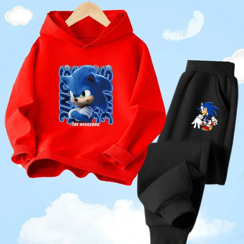 thumbnail image 1 of Ropa de bebé, ropa de abrigo para niño de 2 a 12 años, conjunto de sudadera con capucha, sudadera Sonic 2024 de primavera para niños, ropa para niña, madre e hijo, 1 of 5