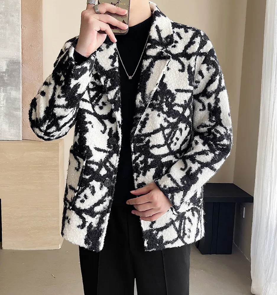 winter Business woolen Blazers Men Autumn Vintage Mens Jackets fashion Casual Slim Fit Suit Male Size M-3XL Blazer male
