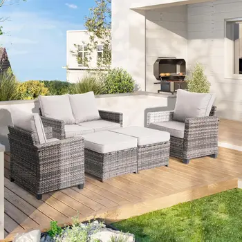 5-Piece Rattan Patio Set 1
