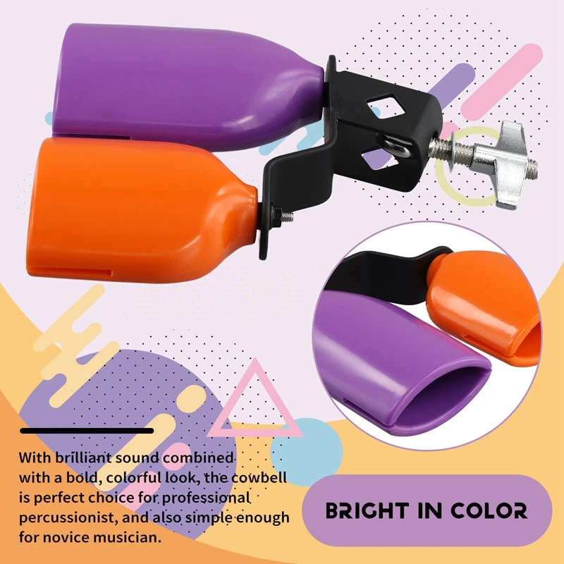 ABXY Double Cowbell Bell Music Drum Cowbell High Low Sound Knocker Drum Percussion Instrument Part Accessories