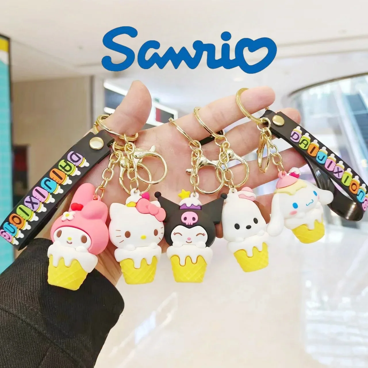 

Sanrio HelloKitty Keychain Action Anime Figure Cinnamoroll Keychain Cartoon Doll Toys Car Bags Pendant Key Ring Accessories Gift
