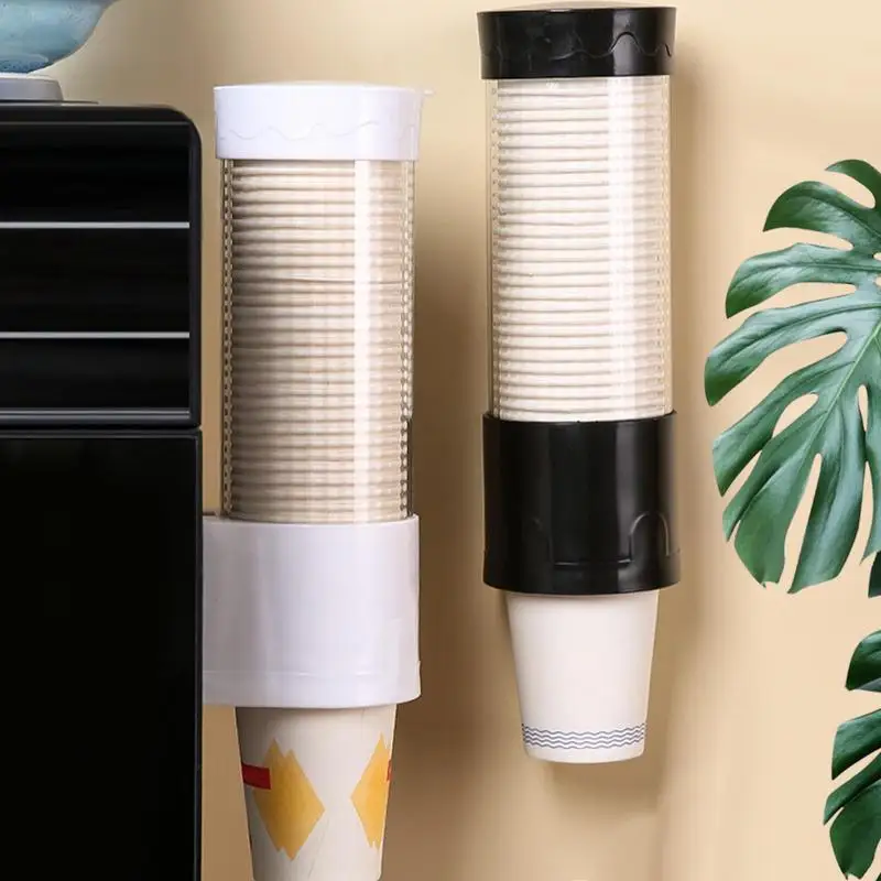 Disposable Paper Cups Dispenser Drinking Cup Organizer Wall Mount Automatic Remove Plastic Cup Holder for Water Dispenser supply