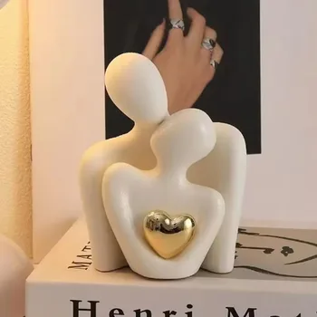Romantic Couple Embrace Statue 1