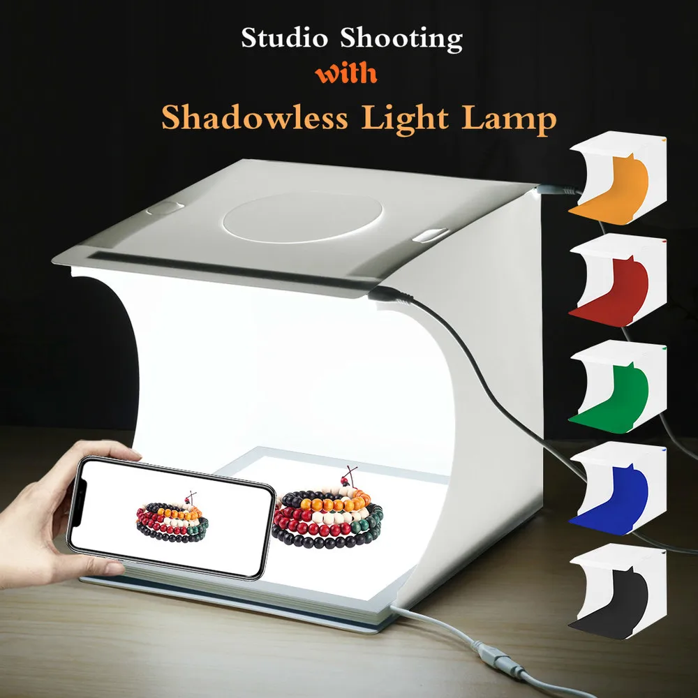 

PULUZ Mini 22.5 LED Photography Shadowless Bottom Light Lamp Panel Pad +2LED Panels 20CM lightbox Photo Studio Shooting Tent Box