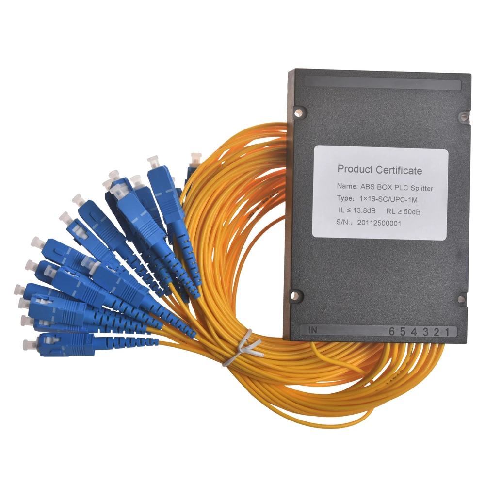 Factory Outlet ABS Box Cassette PLC Fiber Optical Splitter 1*16 SC APC UPC FTTH Fiber Optic Splitter