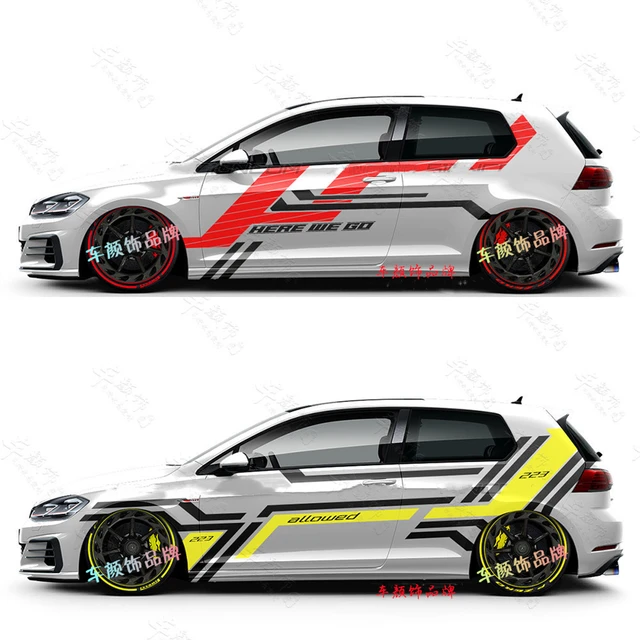 2pcs Car Stickers Both Side Stripe Auto Vinyl Decoration For Volkswagen  Golf 7 8 3-5doors Sport Tuning Styling Car Accessories - Car Stickers -  AliExpress