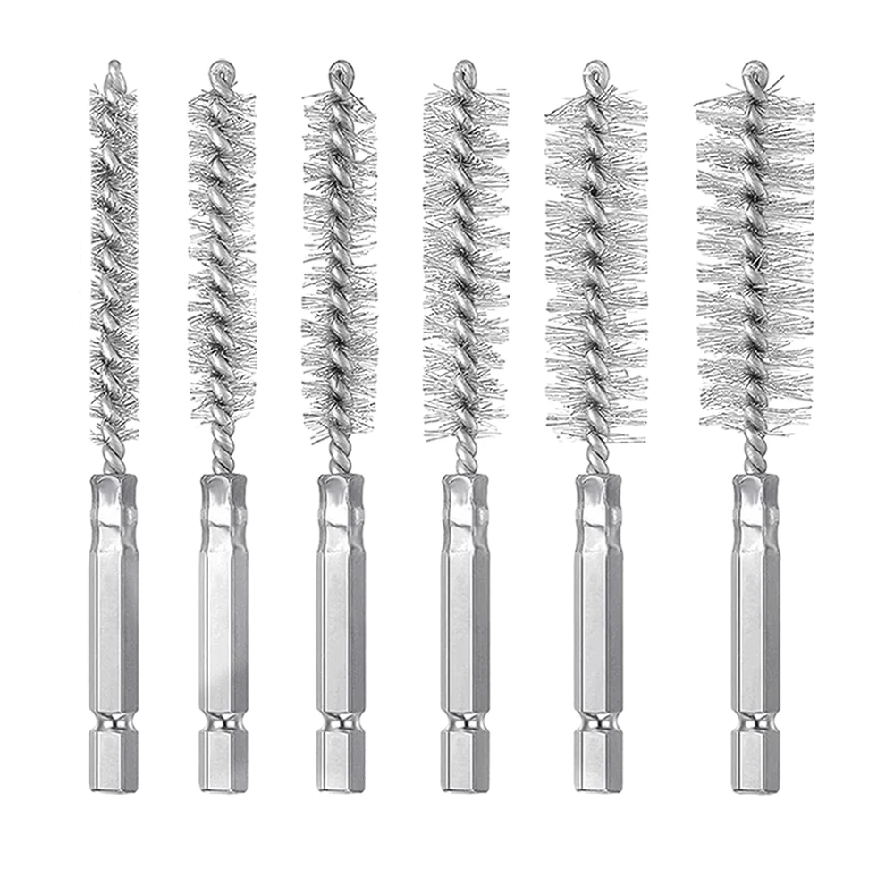 Description Picture 2 of itemSteel Bore Wire Brush Set Twisted Wire Stainless Steel Cleaning Brush 1/4 Inch Hex Shank for Power Drill Impact Driver Washing