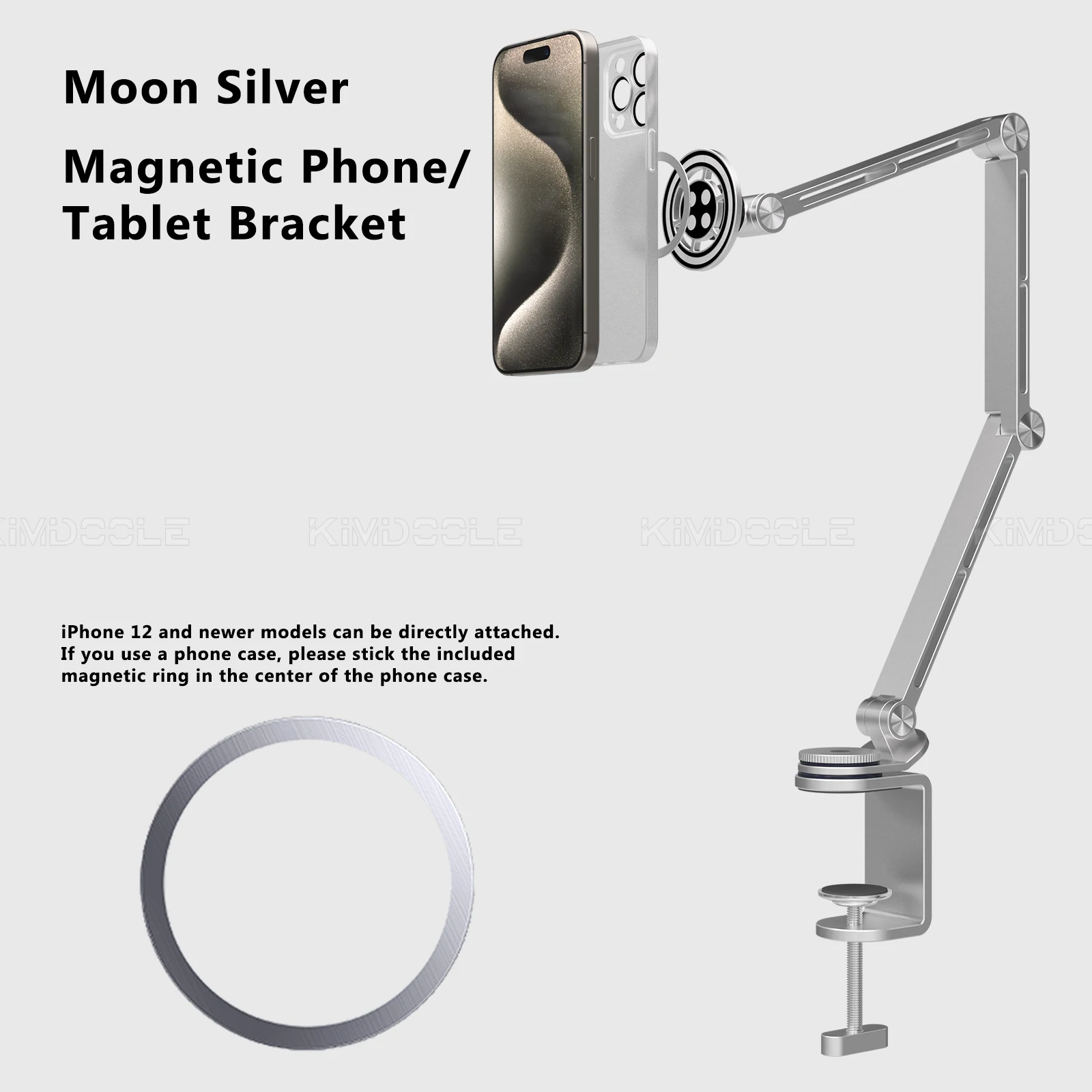 Braço Longo Suporte para Monitor Suporte Tablet Cama Magnética Suporte do Telefone Clipe de Montagem Ipad Galaxy Xiaomi Kindler Mesa - Imagem 6