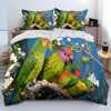 Colorful Parrot Macaws Birds Comforter Bedding Set,Duvet Cover Bed Set Quilt Cover Pillowcase,King Queen Size Bedding Set Adult 3