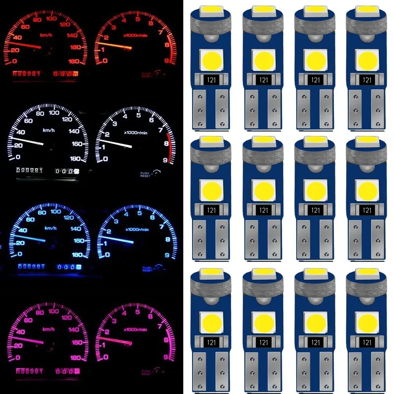 

T5 3030 3SMD LED Car Interior Signal Lights Dashboard Light Instrument Panel Lamp Auto Motorcycle Indicator Wedge Lights 12V