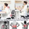 Folding Seat Cushion Sitting Posture Correction Chair Bed Cushion Back Lumbar Support for Kids Adults Office Back Pain Relief 2