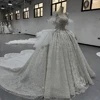 Fashion Wedding Dress Short Sleeves Organza Square Neck Bridal Dresses Beading Vestidos De Novia Customized MN280 4